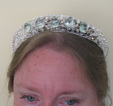 Swarovski Crystal, Pearl, Tear Drop Shaped Glass Tiara
