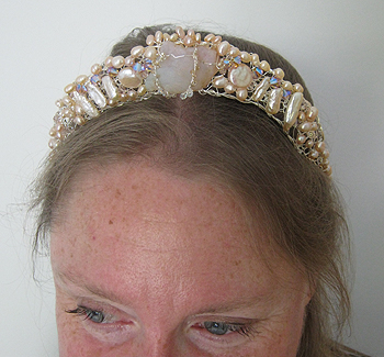 Crystal and Various Sized Pearls Tiara