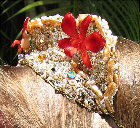 Orchid Beaded Tiara